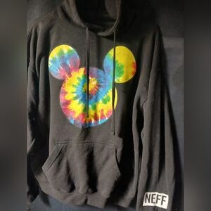 Neff Black Mickey Mouse Tie Die Pullover Hoodie